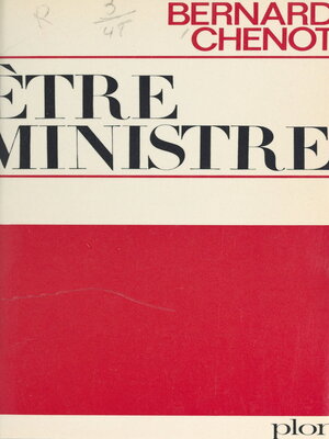 cover image of Être ministre